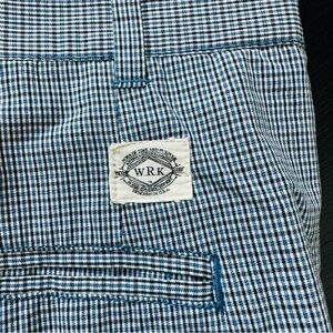 WRK Blue and White Checkered Shorts